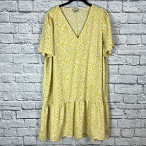 A New Day Yellow and White Short Sleeve Dress Size XXL